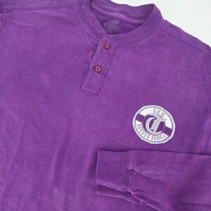 TEXAS CHRISTIAN UNIVERSITY HORNED FROGS HENLEY SHIRT XL PURPLE LANDMAN TCU NCAA